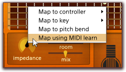 MIDI learn on a knob